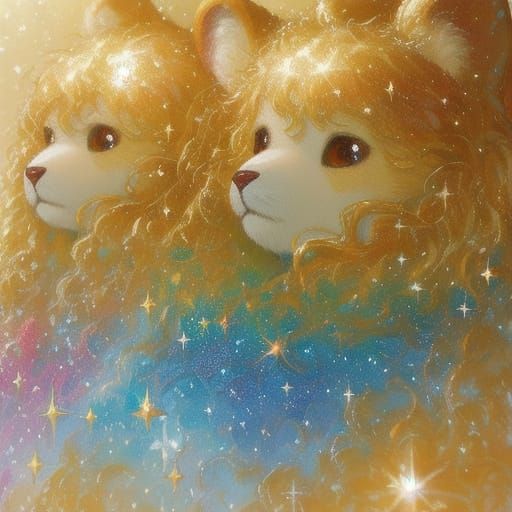 Teddy Bears Playing in Whimsical Oil Painting