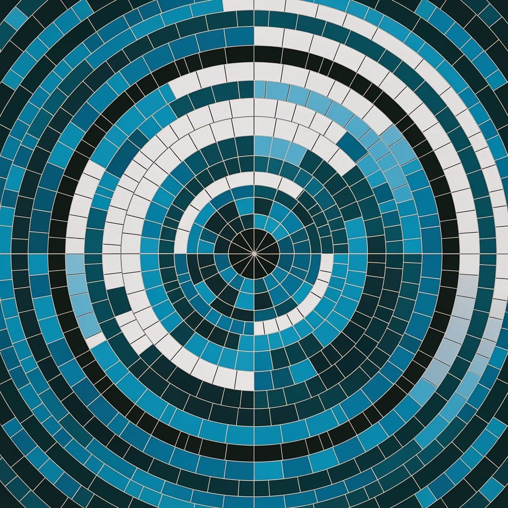 Bleak Turquoise Cosmic Abstract Mosaic Texture