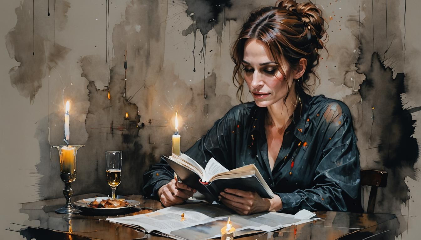 Julia Roberts in Surreal Alcohol Ink Art