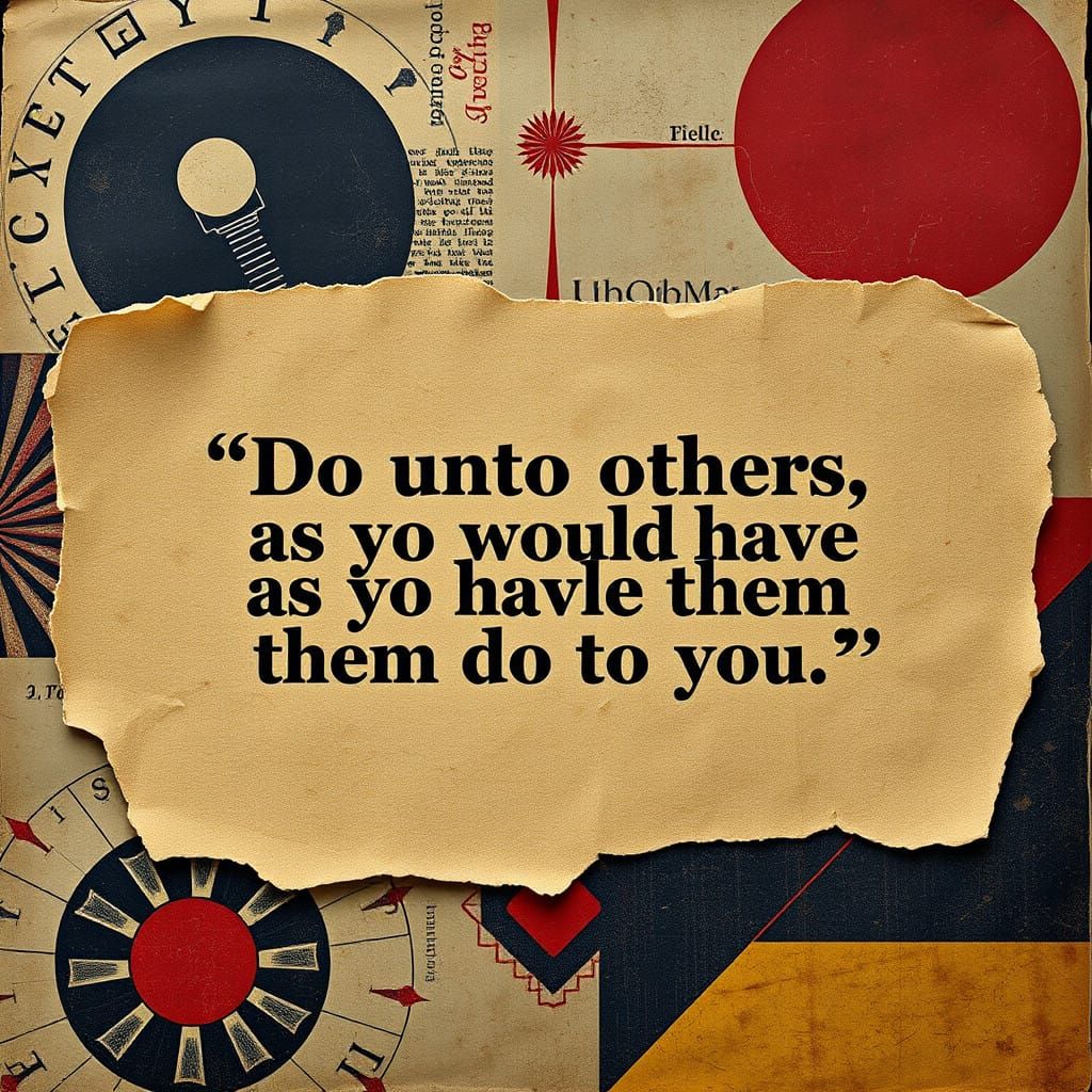 Constructivist Quote: 'Do Unto Others' in Vintage Newspaper....