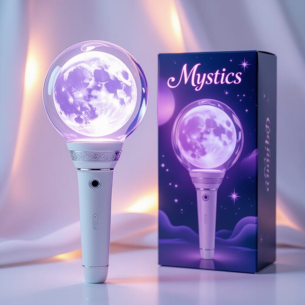 Kpop Fan Lightstick with Shimmering Moon Design