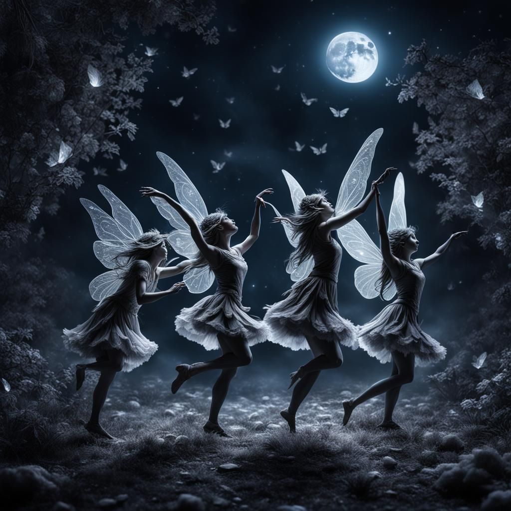 Fairies Dancing on a Moonlit Night in HDR