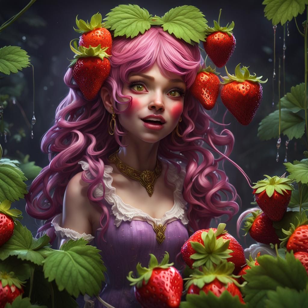 Strawberry Singer Concept Art in Dark Fantasy Style