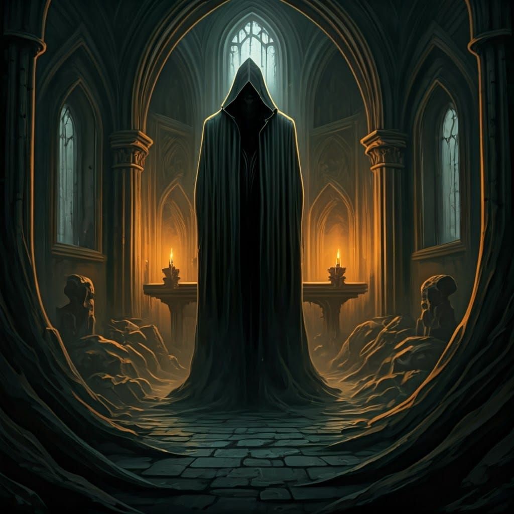 Ominous Shadows Evoke Superstition in Gothic Scene