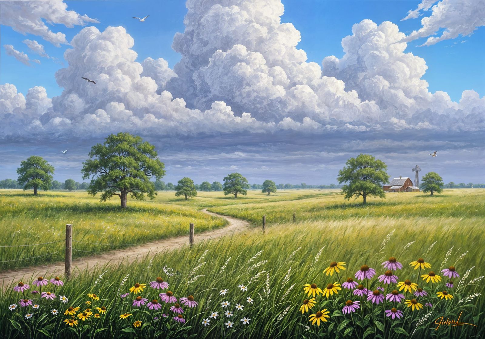 Prairie Landscape Oil Painting by Bob Ross
