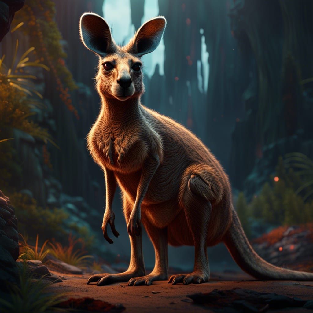 Fantastical Kangaroo in Detailed Matte Painting