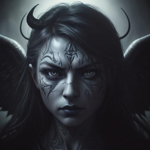 Lucifer Portrait in Hyperdetailed Concept Art