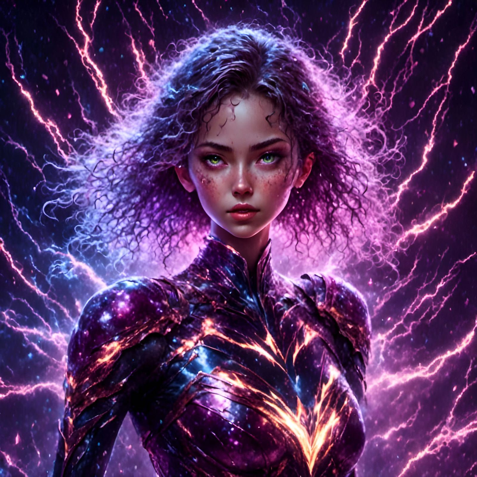 Lightning Superhero Portrait in Ultra Realistic Style
