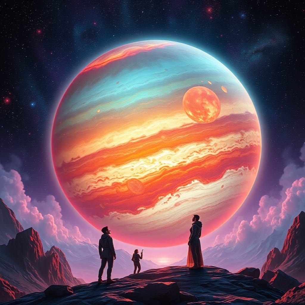 Majestic Io Illustration in Psychedelic Style