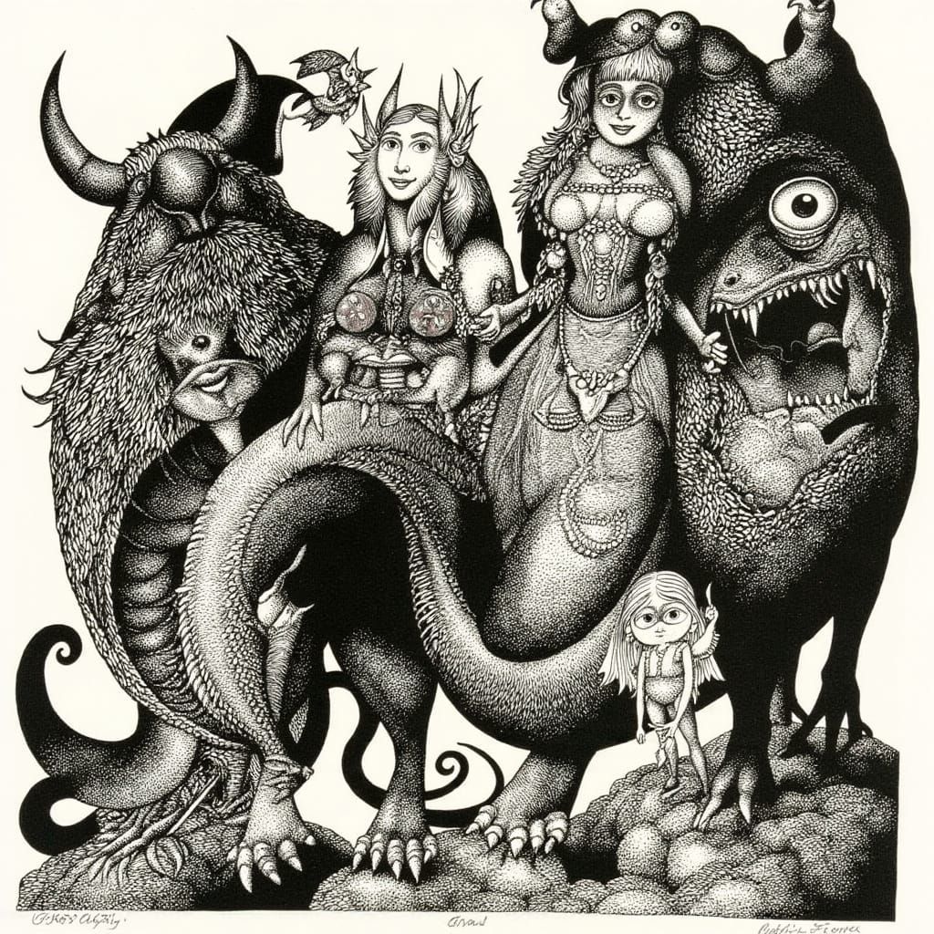 Enchanting Whimsy in Classic Fantasy Illustration