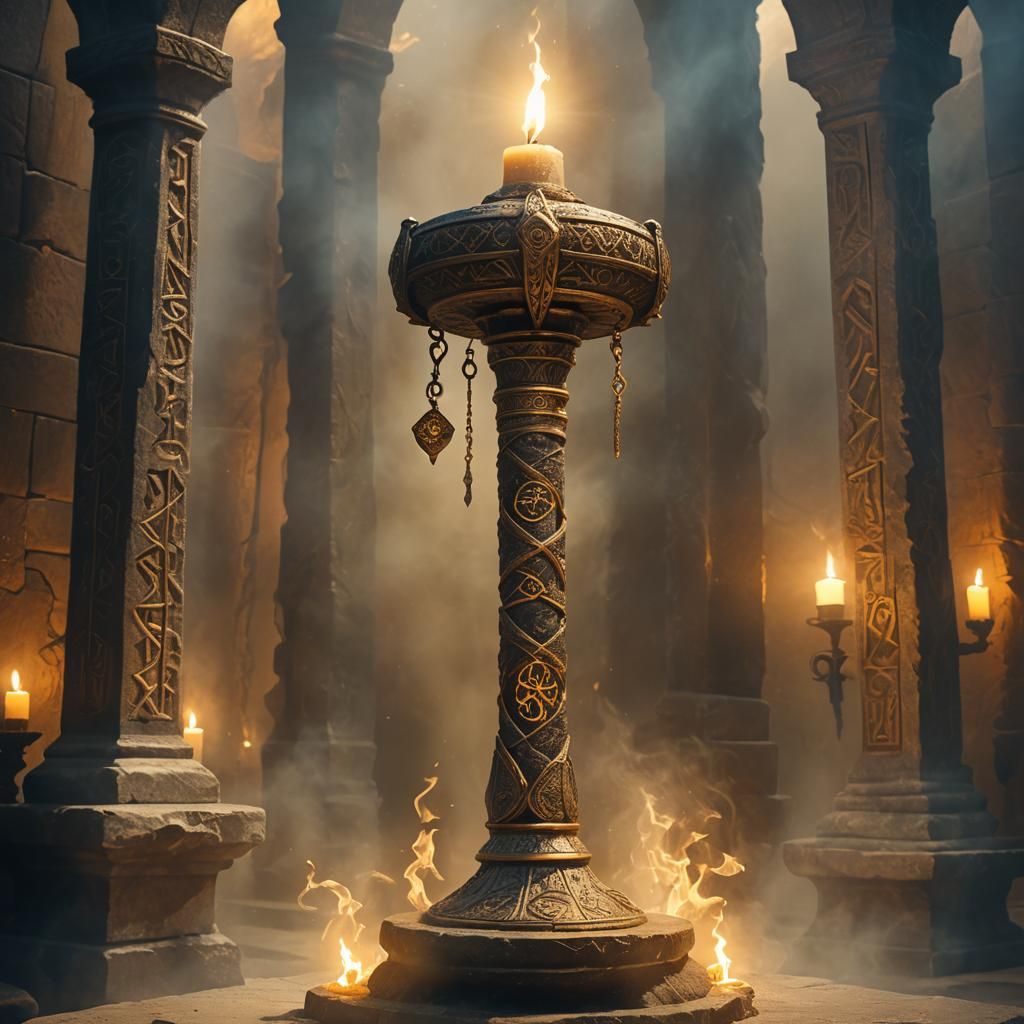 Mystical Wizard Staff with Glowing Runes