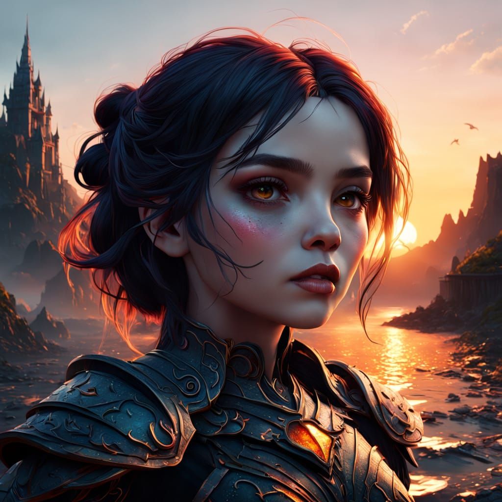 Fantastical Sunset Portrait in Deep Color
