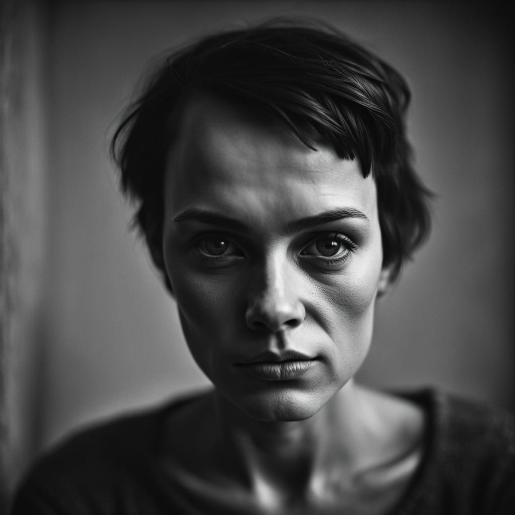 Woman in 1940s Russian Asylum Portrait
