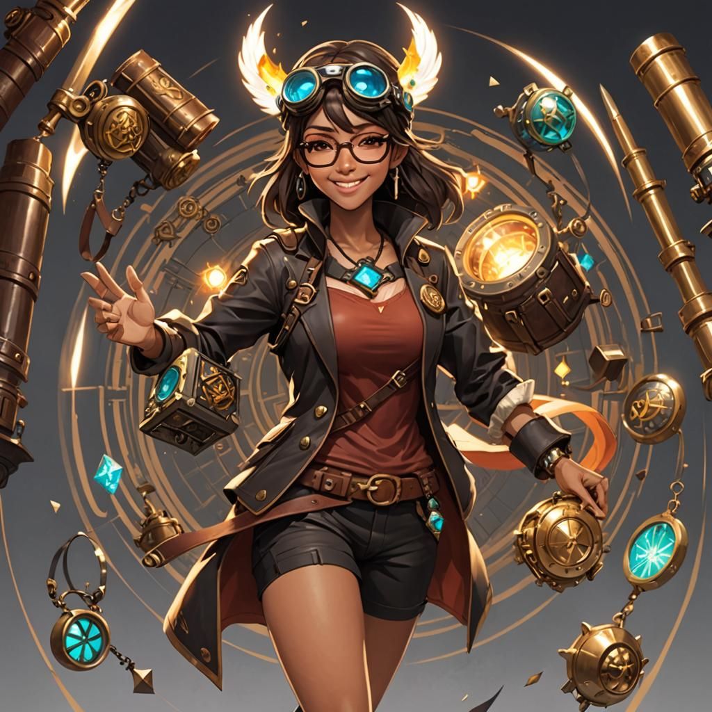 Modern Polynesian Sorceress in Anime Style