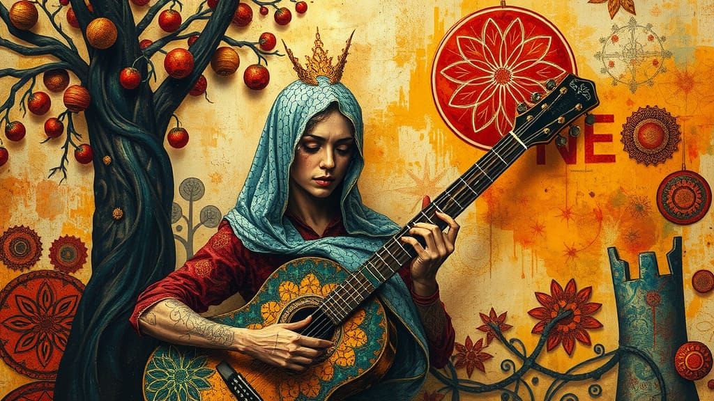 Exotic Fractal Musician in Abstract Style