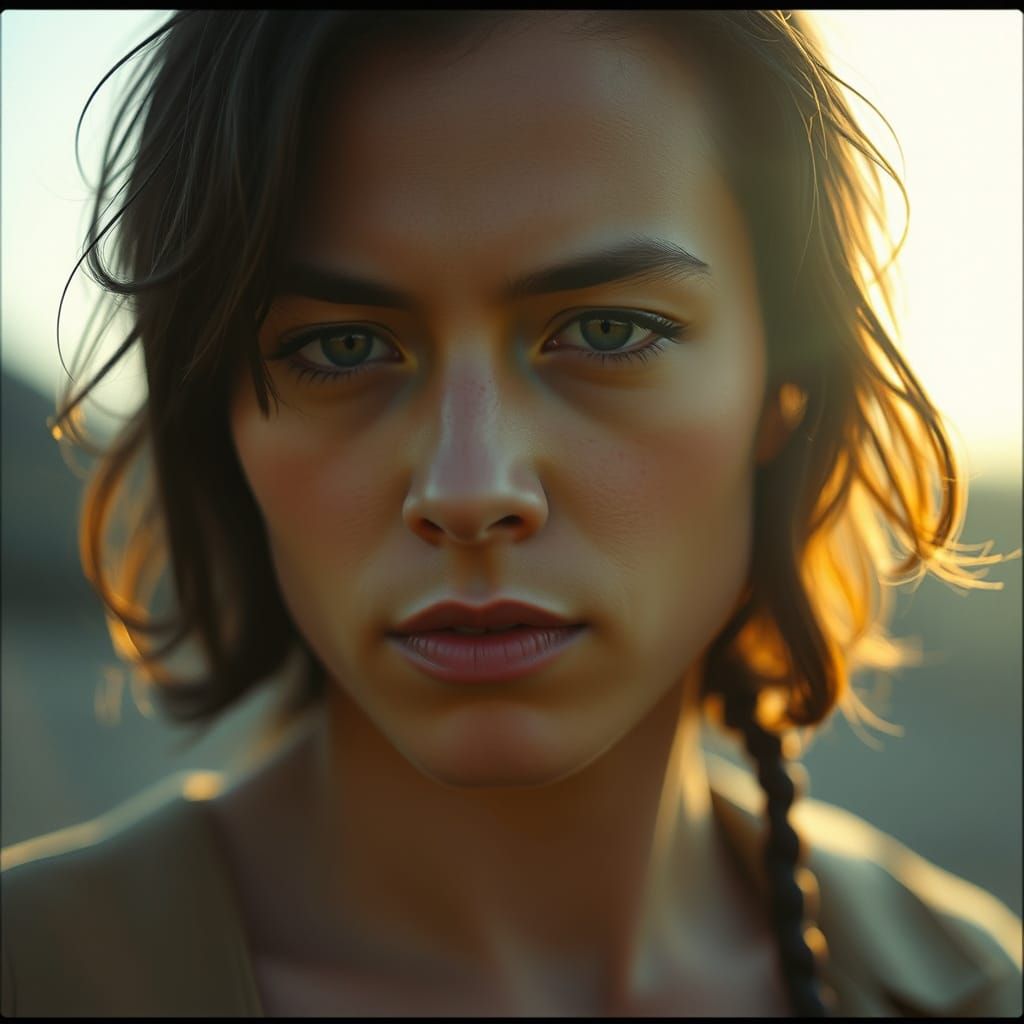 Dramatic Cinematic Film Still with Film Grain and Vignette