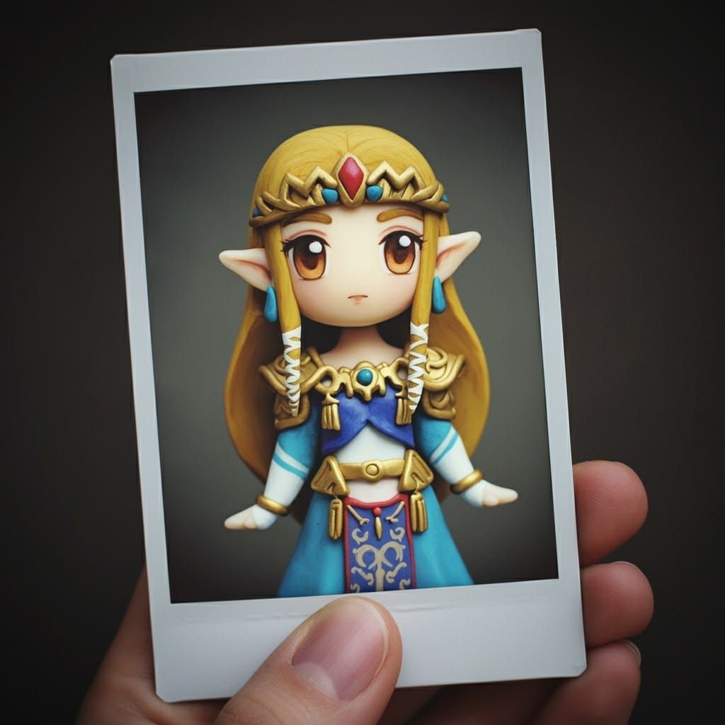 Chibi Princess Zelda Claymation Polaroid