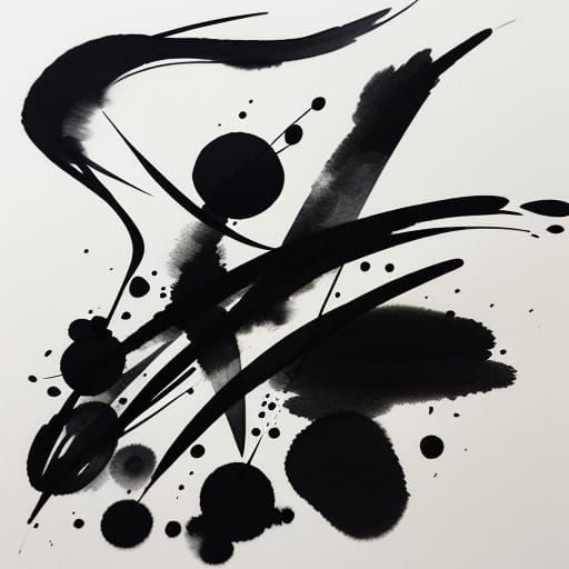 Expressive Minimalist Fashion Study in Bold Ink and Vibrant ...