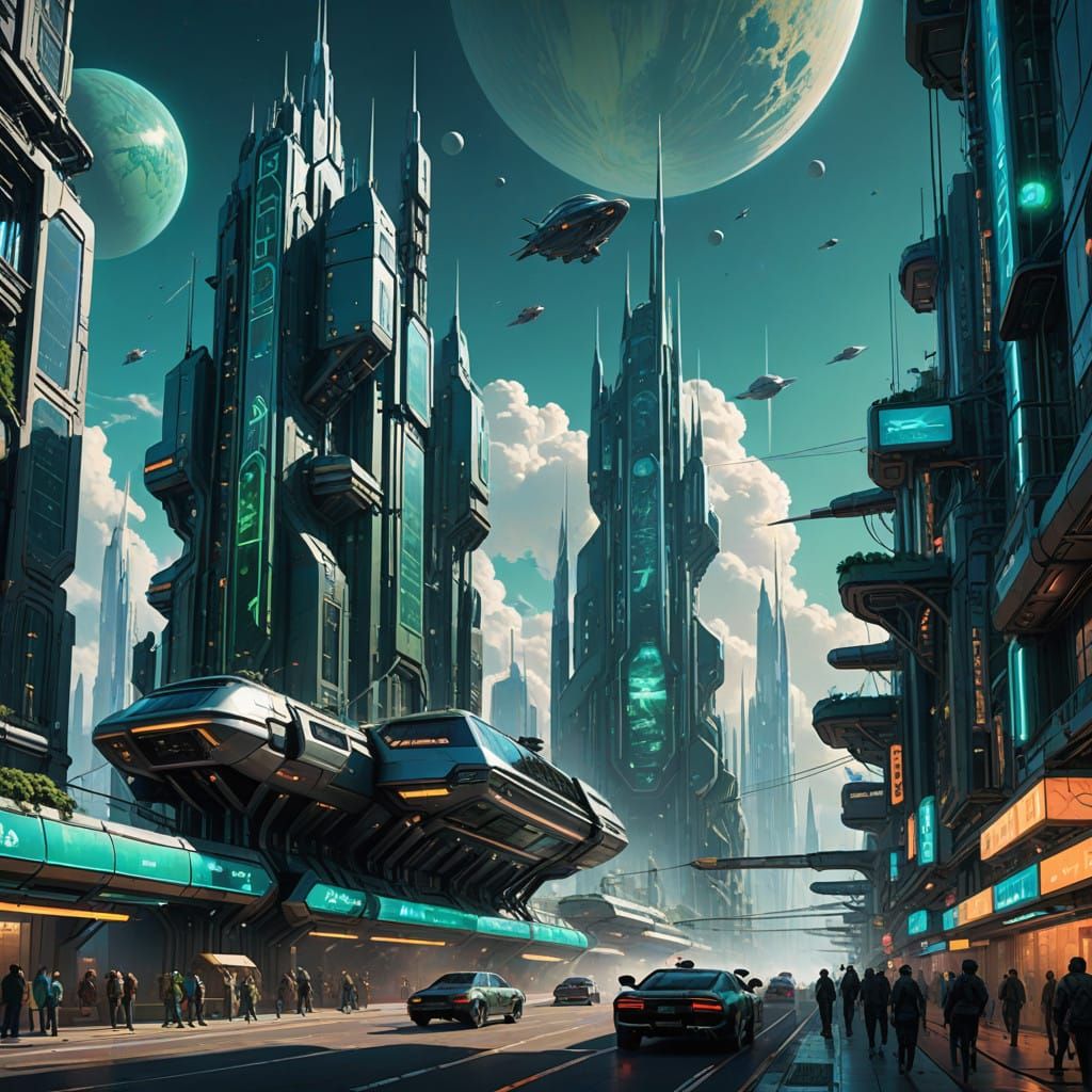 Breathtaking Solarpunk Metropolis in the Skies
