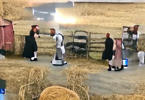 Cyborg and Amish Argument: AI Generated Image