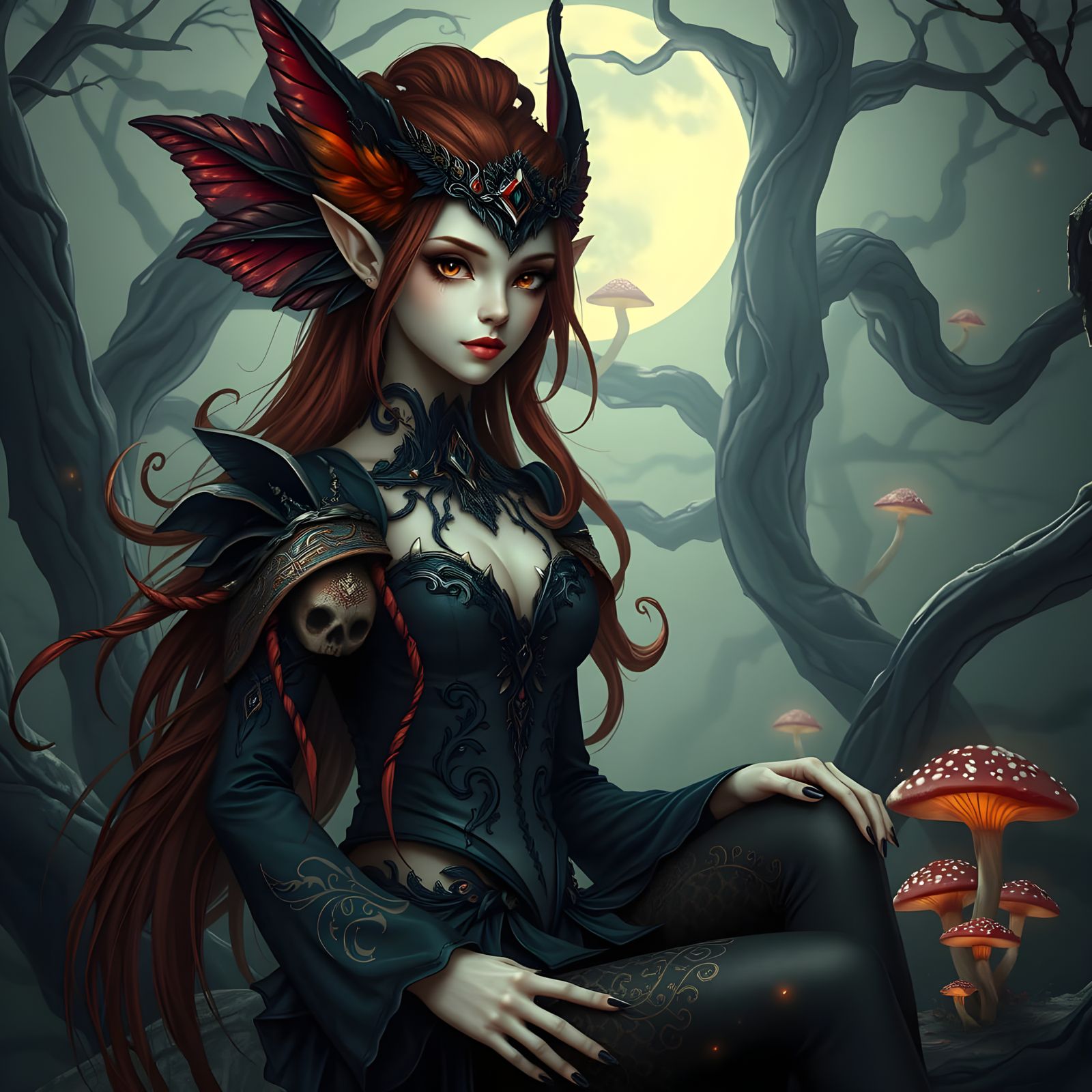Dark Fantasy Fae in Muted Colors
