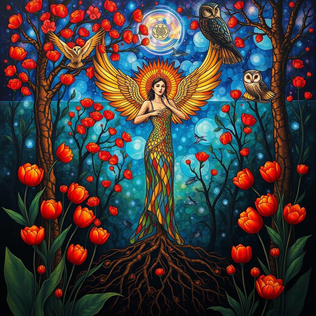 Psychedelic Goddess Utopia in a Maximalist Style