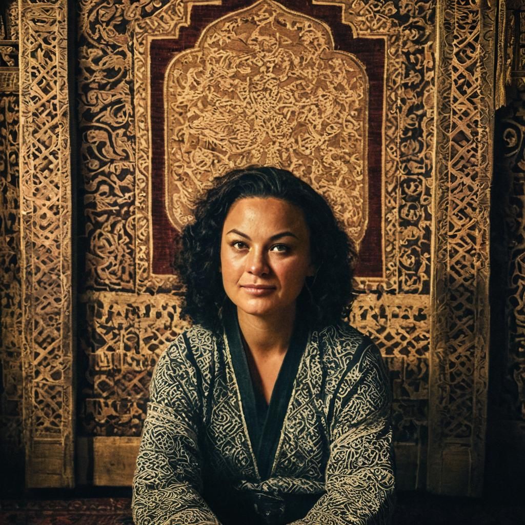 Person in Persian Garb: Cinematic Film Still