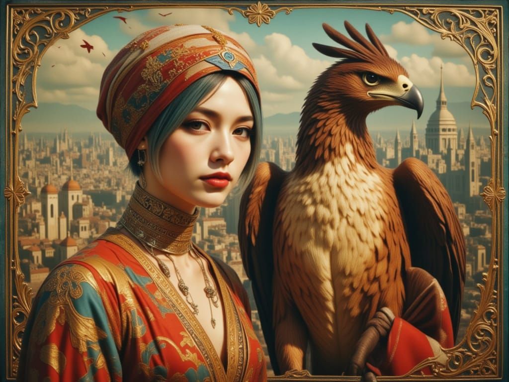 Woman and Eagle Spirit Animal in Magic City