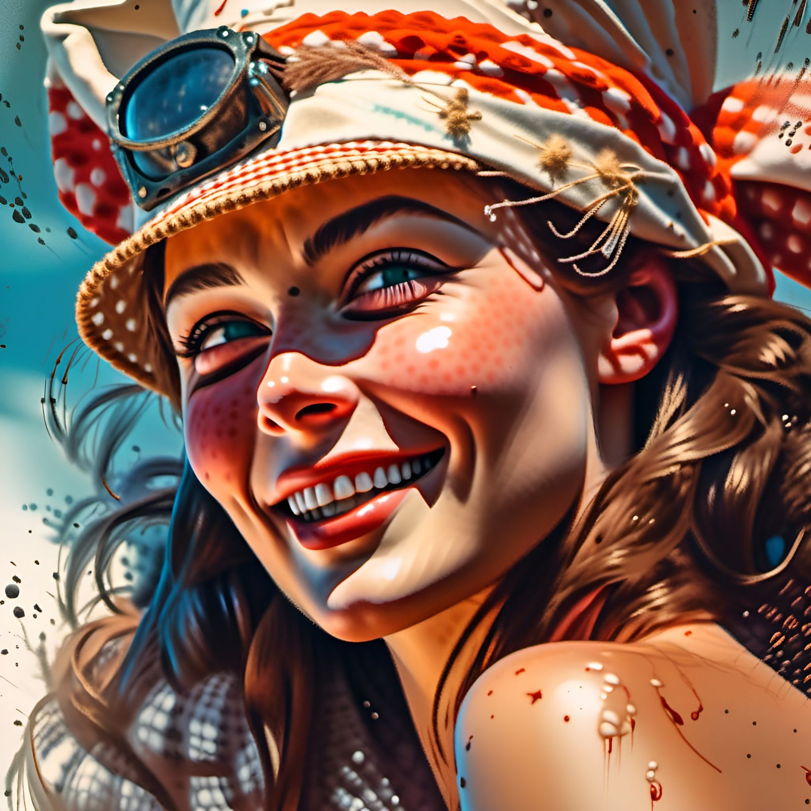 Radiant Woman's Portrait in Pin-Up Style