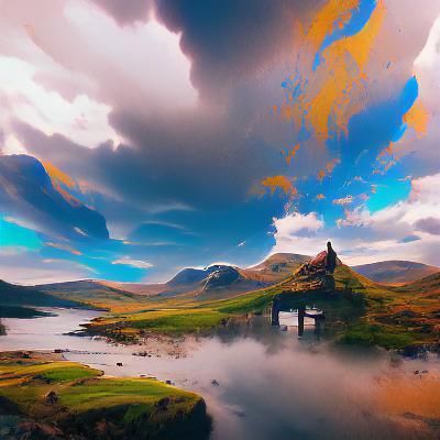 Fantastical Scottish Highlands: Detailed Matte Painting