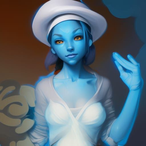 Blue Smurf with White Hat Concept Art