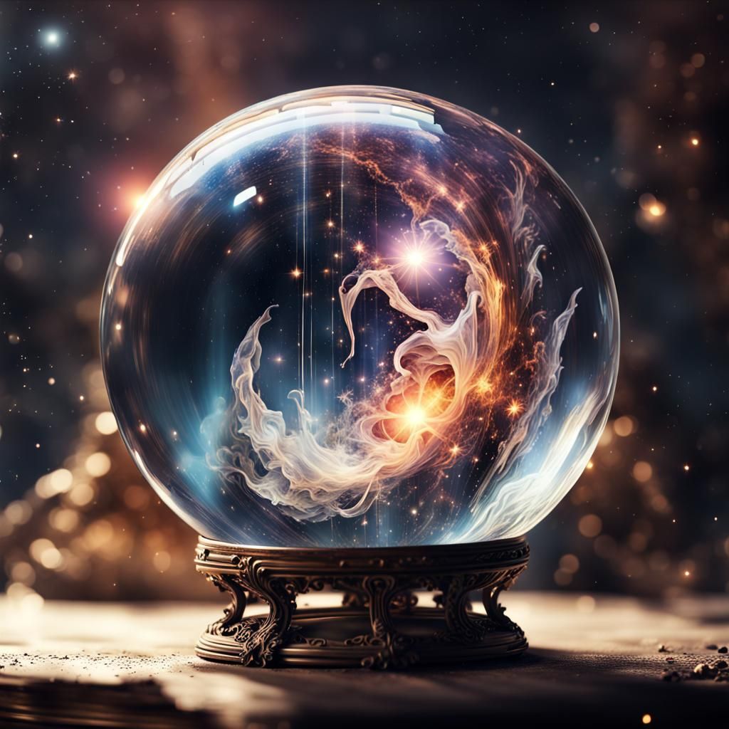 Crystal Ball Exploding into Surreal Space Fantasy