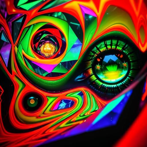 Electric Heartbeat in Misty Forest: Digital Art