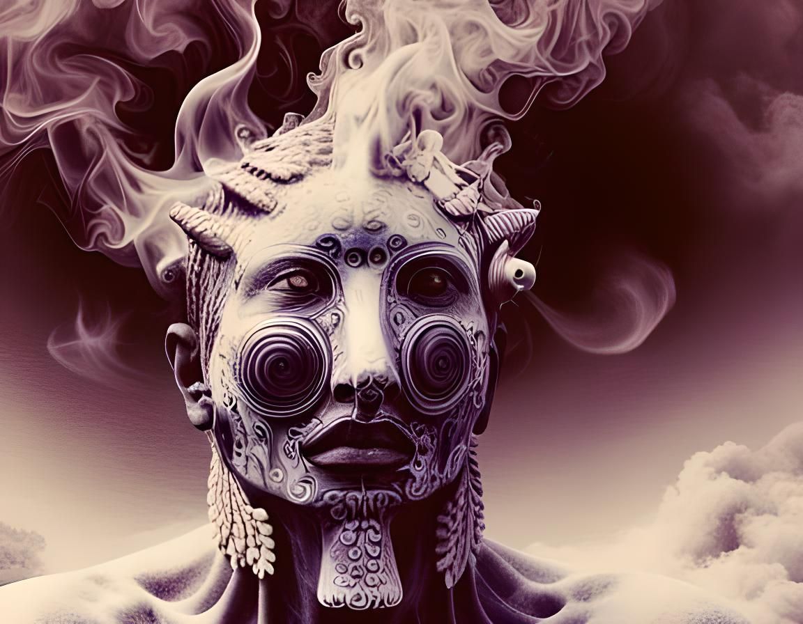 Abstract Shapes in Stereoscopic Stygian Smoke