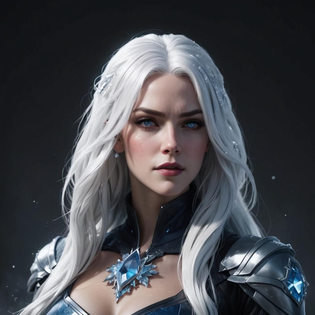 Killer Frost Portrait in Hyperdetailed Art Style