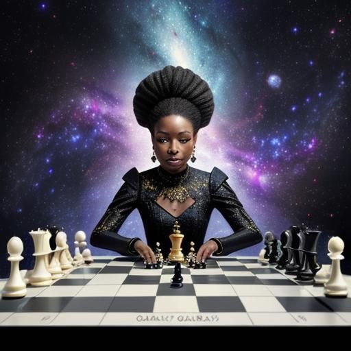 Chess Queen in Space Galaxy