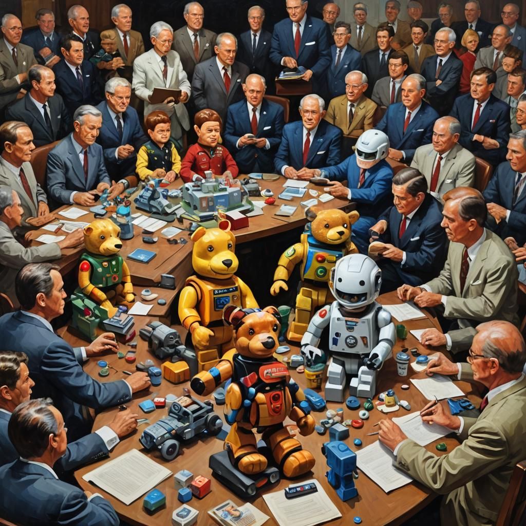 board meeting made of toys