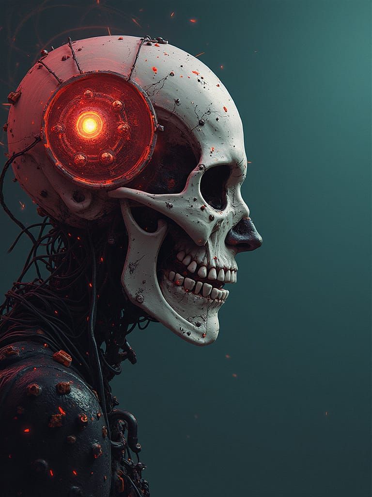 Abstract Psychotronics Illustration in Retro Sci-Fi Style