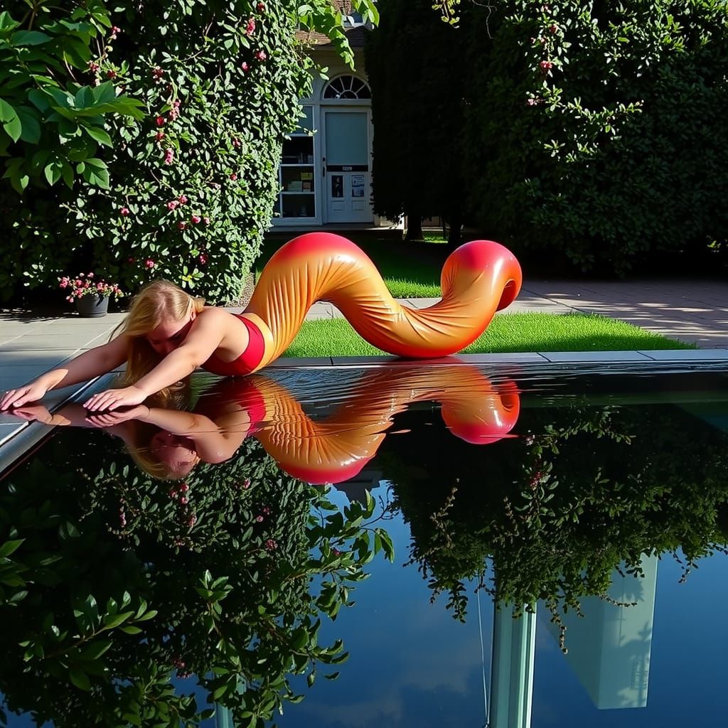 Abstract Swirling Forms in Red Hues