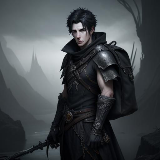 Depressed Young Man: Detailed Matte Painting