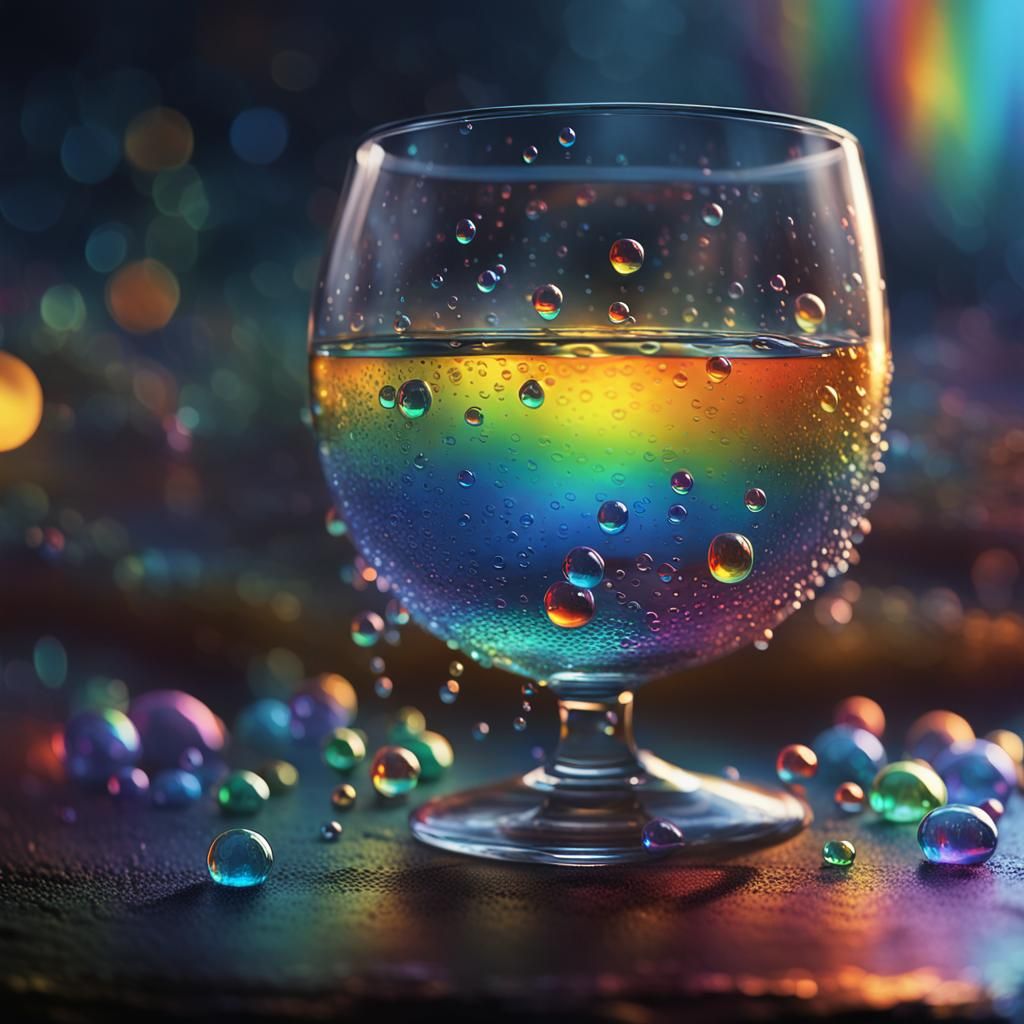 Rainbow Refraction in Iridescent Glass: Fantasy Concept Art