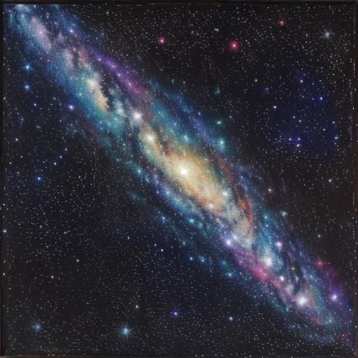 Colorful Starfield Nebula in Expressionist Style