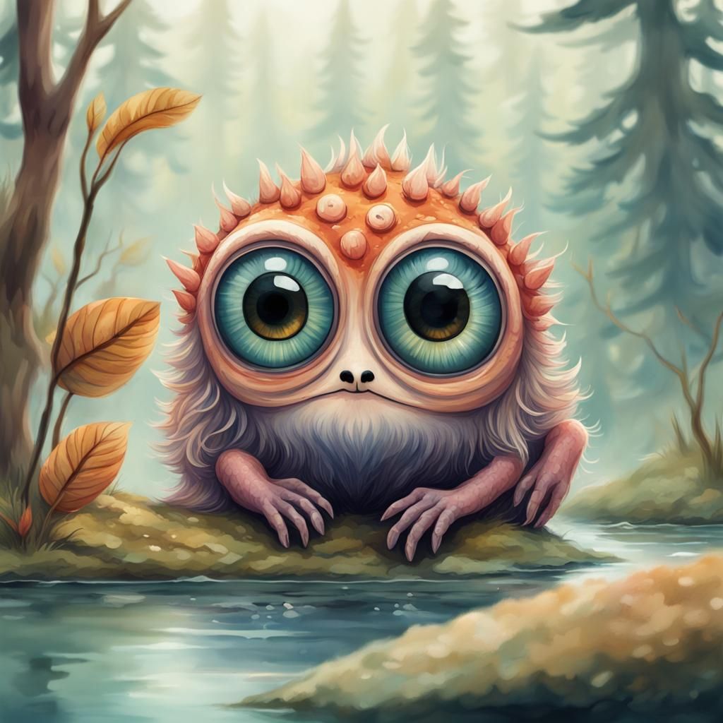 Whimsical Adorably Quirky Cute Estuary Creature :: Quirky Fo...