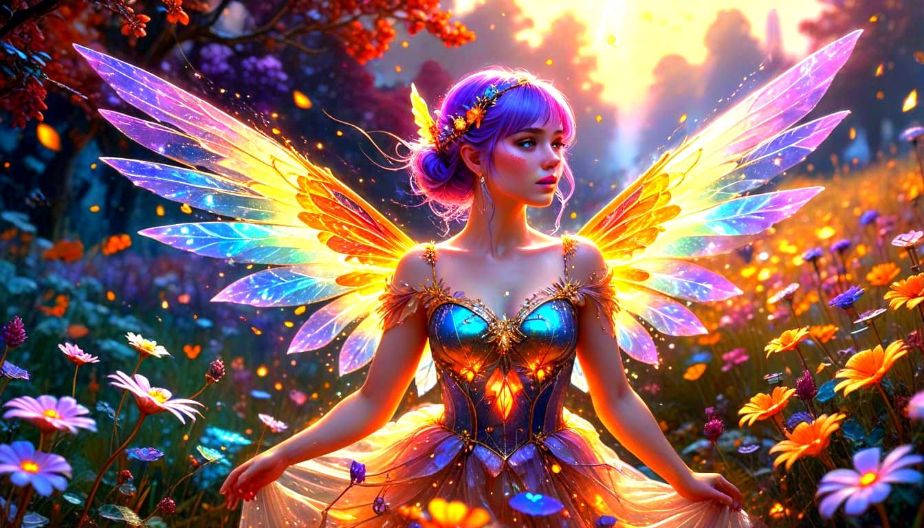 Rainbow Fairy in Astral Flower Field