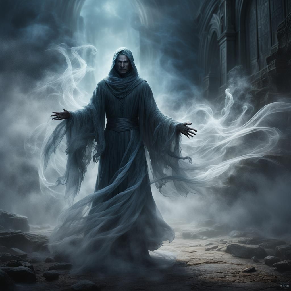 Ethereal Ghostly Figure in a Detailed Matte Painting
