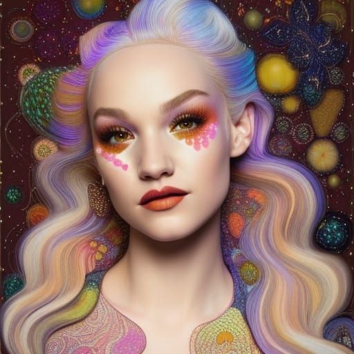 Attractive Face Morph with Luminous Sparkles