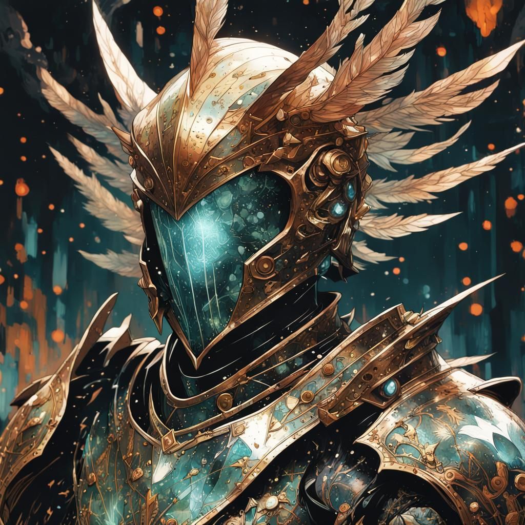 Valor Knight in Crystalline Armor: Digital Concept Art