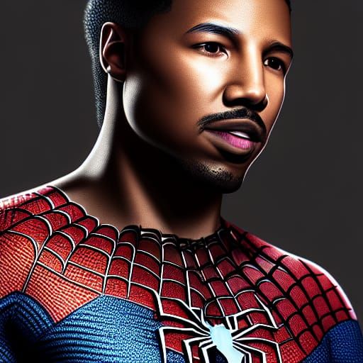 Photorealistic Spiderman Portrait with Afro Hair