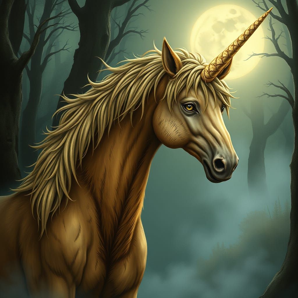 Mystical Forest Unicorn in Whimsical Faerie Style