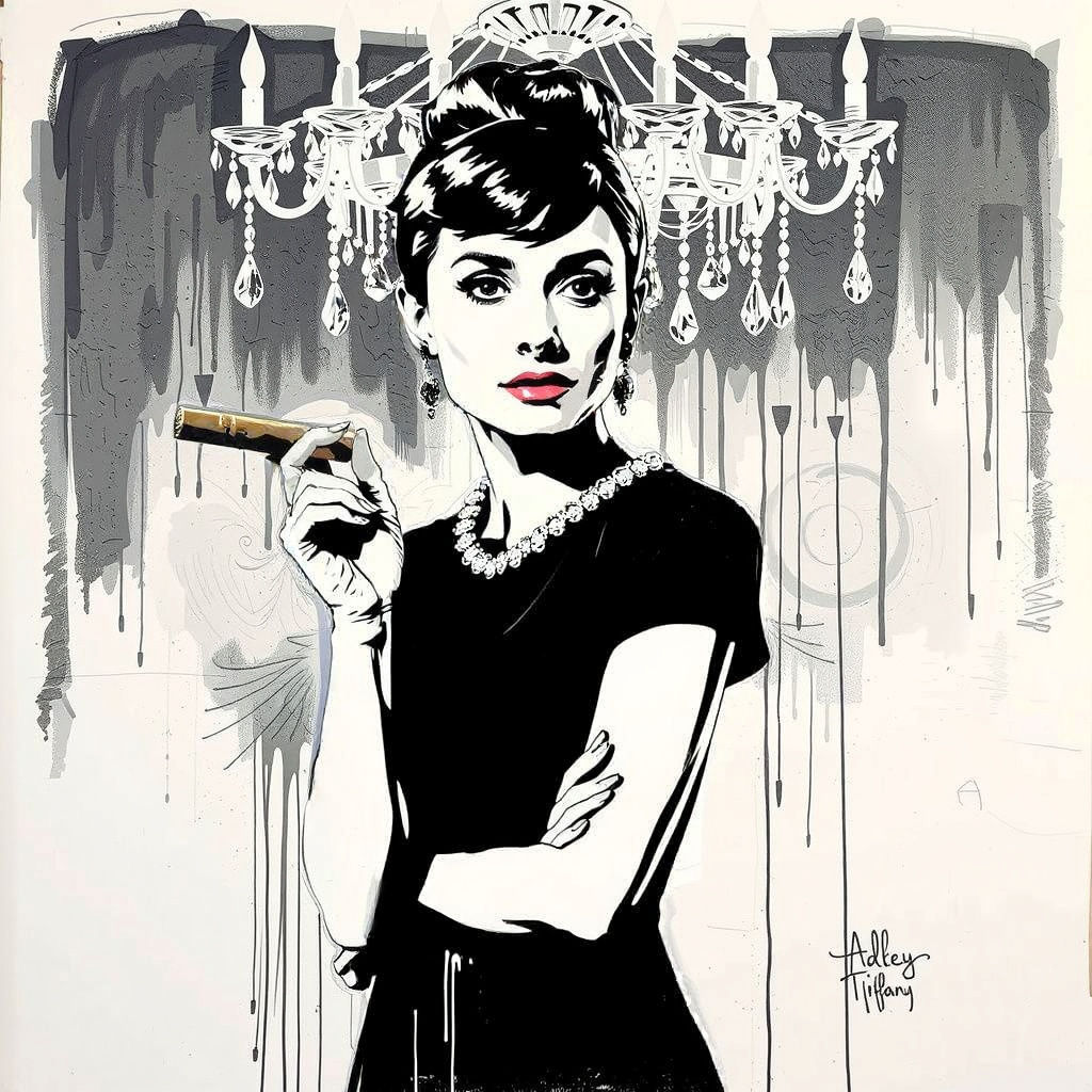 Audrey Hepburn Graffiti Art in Banksy Style